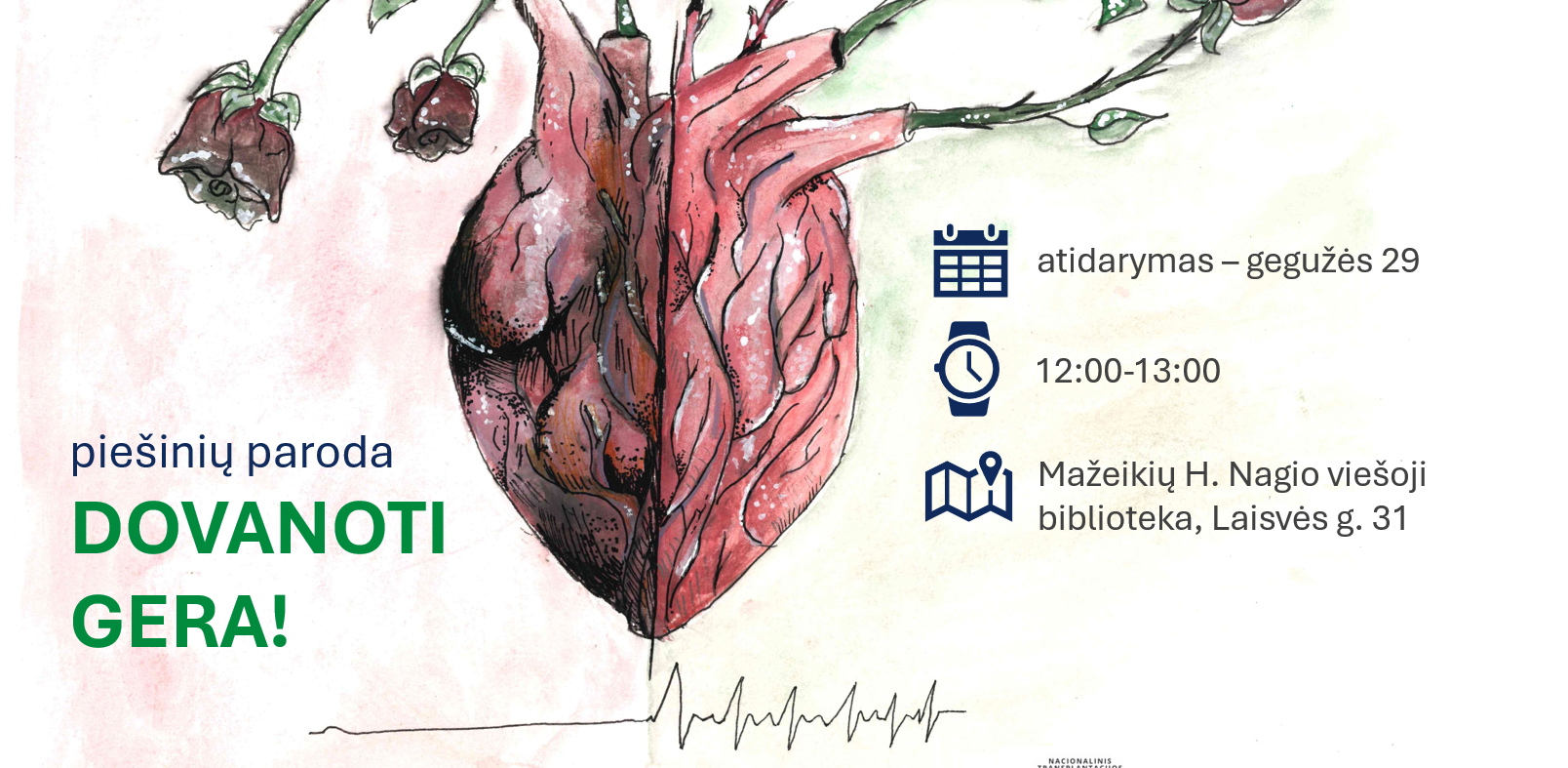 H. Nagio bibliotekoje atidaroma vaikų piešinių paroda, skirta unikaliam donorystės ir transplantacijos procesui