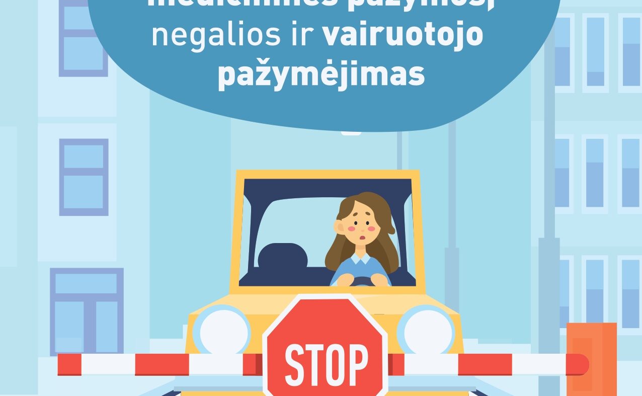 Atlikite sveikatos patikrinimą iki 2025 m. sausio 1 d., kad jūsų vairuotojo pažymėjimo galiojimas nebūtų sustabdytas
